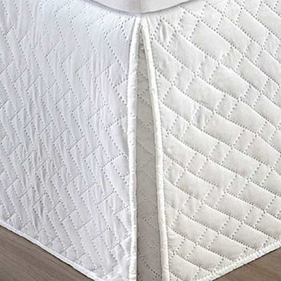 Imagem SAIA PARA CAMA BOX SOLTEIRO 88X188X32CM MATELADA RECTANGLE BRANCO