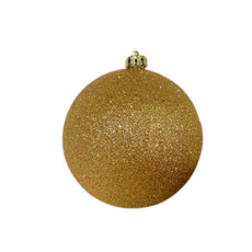 Imagem de CONJUNTO DE BOLA NATALINA COR DOURADO COM GLITTER 2 BOLAS DE 12CM - PORTLAND - Portland Importadora Eireli