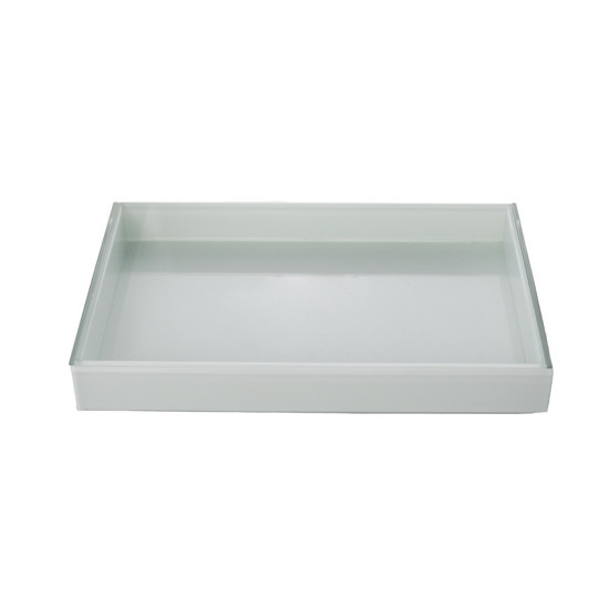 Imagem BANDEJA ESPELHADA LAVABO 20X30X4CM EM VIDRO COR BRANCO