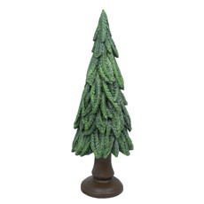 Imagem de ÁRVORE NATALINA DECORATIVA EM RESINA COR VERDE E MARROM COM GLUTTER 44CM - GRILLO 54413 - Grillo Ltda