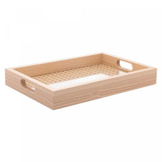 Imagem de BANDEJA RETANGULAR DE MDF COM FUNDO TRELIÇA 30CM X 4CM X 20CM - LYOR - Coliseu Presentes Ltda