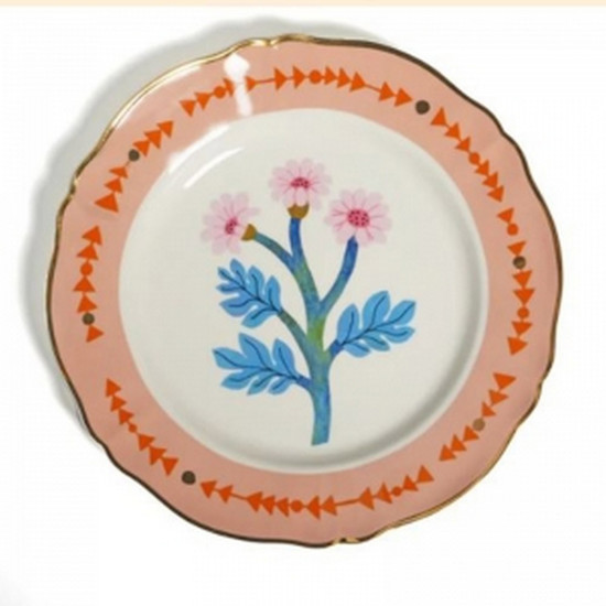 Imagem PRATO RASO DE PORCELANA ITALIANA BITOSSI DA COLEÇÃO BOTANICA 26,5CM