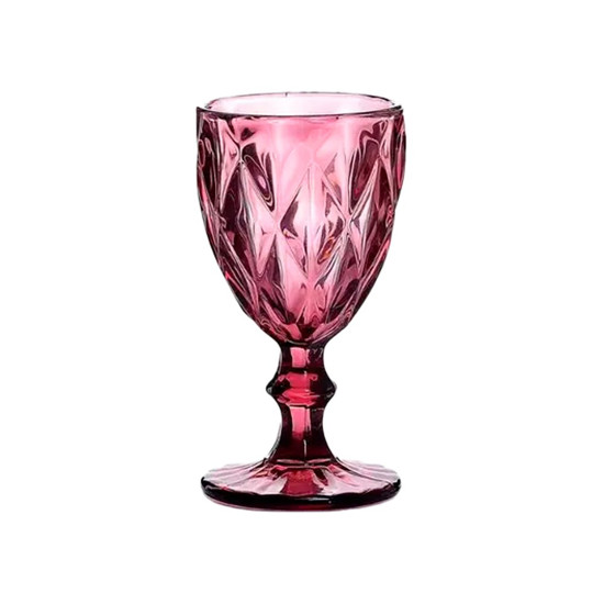 Imagem TAÇA DE VIDRO DIAMANTE 340ML COR MARSALA 9X9X17CM 