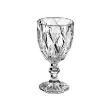 Imagem de TAÇA DE VIDRO DIAMANTE 340ML COR TRANSPARENTE 9X9X17CM  - Best Kaza Comercio Importacao E Exportacao Ltda