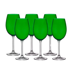 Imagem de CONJUNTO 6 TAÇAS DE VINHO DE CRISTAL ECOLÓGICO BANQUET VERDE 580ML  - Rojemac Impotacao E Exportacao Ltda