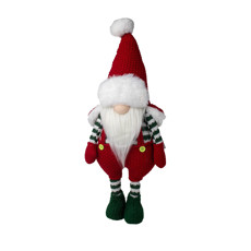 Imagem de KRINGLE DECORATIVO DE PELÚCIA EM PÉ COR VERMELHO COM VERDE 54CM - CROMUS  - Cromus Embalagens Ind. E Com. Ltda