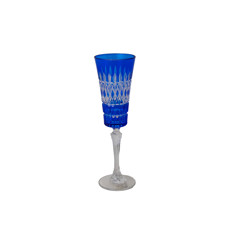 Imagem de TAÇA PARA ESPUMANTE E CHAMPAGNE EM CRISTAL COR AZUL 7X7X23,5CM  - Lucatti Artes E Decoracoes Ltda