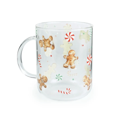 Imagem de CANECA NATALINA GINGER E CANDYS COLORIDA EM VIDRO 11X12X9 CM - Cromus Embalagens Ind. E Com. Ltda