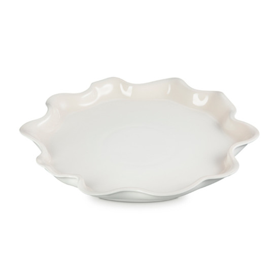 Imagem PRATO RUFFLE DE SERVIR EM CERÂMICA BRANCA MERINGUE 36CM - LE CREUSET