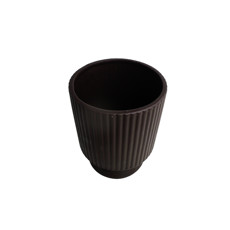 Imagem de VASO DECORATIVO EM CERÂMICA MARROM COM PÉ 18X14 CM - GRILLO 59209 - Grillo Ltda