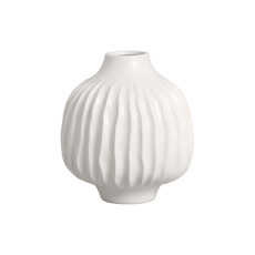 Imagem de VASO DECORATIVO ESTRIADO EM CERÂMICA BRANCA 23X20,5CM - CERÂMICA MAZZOTTI - Ceramica Artistica Mazzotti Ltda