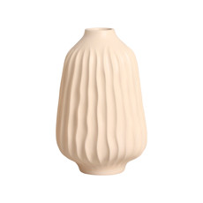 Imagem de VASO DECORATIVO ESTRIADO EM CERÂMICA BEGE CLARO 28X18CM - CERÂMICA MAZZOTTI - Ceramica Artistica Mazzotti Ltda