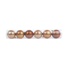 Imagem de TUBO COM 6 BOLAS LISAS DE NATAL PEROLADAS EM PLÁSTICO 10CM - CROMUS - Cromus Embalagens Ind E Com Ltda