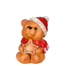 Imagem de URSO NOEL DECORATIVO EM RESINA VERMELHO 14X10X10CM - GRILLO - Grillo Ltda