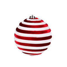 Imagem de BOLA NATALINA DECORATIVA VERMELHA E BRANCA EM ESPUMA E TECIDO 15CM - GRILLO - Grillo Ltda