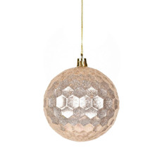 Imagem de BOLA NATALINA TRABALHADA DOURADA COM GLITTER 8CM 3 PEÇAS - GRILLO - Grillo Ltda