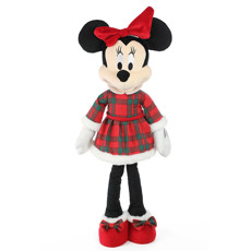 Imagem de MINNIE NOEL COM GORRO E VESTIDO XADREZ DECORATIVO EM POLIÉSTER 52X21X15CM - CROMUS - Cromus Embalagens Ind E Com Ltda