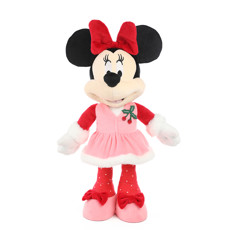 Imagem de MINNIE NATALINA COM GORRO VERMELHO E VESTIDO ROSA EM POLIÉSTER 42X18X15CM - CROMUS  - Cromus Embalagens Ind E Com Ltda
