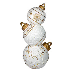 Imagem de BOLAS BRANCAS E DOURADAS NATALINAS EM RESINA 40CM - TOKDACASA - Cromus Embalagens Ind E Com Ltda