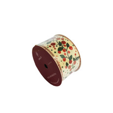 Imagem de FITA ARAMADA DECORATIVA CHAMPAGNE 6,3CM X 9,14M - GRILLO - Grillo Ltda