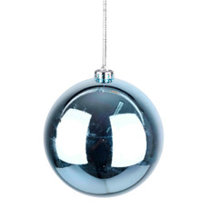 Imagem de BOLA NATALINA AZUL CLARO METALIZADA DE PLÁSTICO 15CM - GRILLO - Grillo Ltda