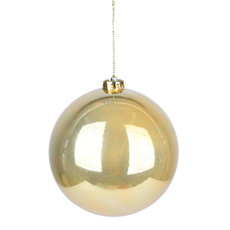 Imagem de BOLA NATALINA DOURADA PEROLADA 15CM DE PLÁSTICO - GRILLO - Grillo Ltda