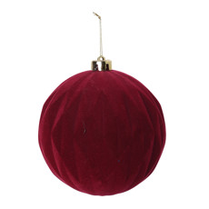 Imagem de BOLA NATALINA DECORATIVA VINHO DE PLÁSTICO AVELUDADO 15CM - CROMUS - Cromus Embalagens Ind E Com Ltda