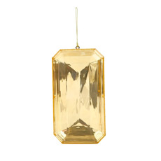 Imagem de ENFEITE NATALINO DE PENDURAR FORMATO JÓIA DOURADA DE PLÁSTICO 18X10X4CM - CROMUS - Cromus Embalagens Ind E Com Ltda