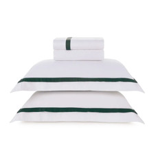 Imagem de JOGO DE CAMA KING 300 FIOS DE ALGODÃO VERCELLI BRANCO/FOGLI - TRUSSARDI - Karsten S.A 