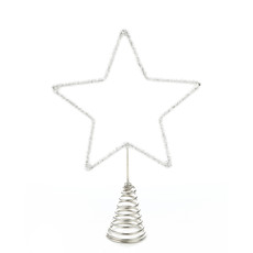 Imagem de TOPO DE ÁRVORE ESTRELA COM GLITTER DE PLÁSTCO E METAL 30X20X6CM - CROMUS - Cromus Embalagens Ind E Com Ltda