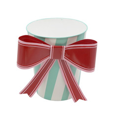 Imagem de BALDE NATALINO LISTRADO DECORATIVO DE METAL 27,5X23X23CM - TOKDACASA - Cromus Embalagens Ind E Com Ltda