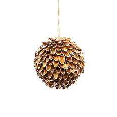 Imagem de BOLA NATALINA DECORATIVA DE PINHA MARROM 10CM - TOKDACASA - Cromus Embalagens Ind E Com Ltda