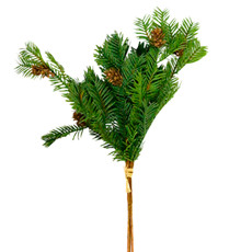 Imagem de HASTE DECORATIVA NATALINA DE PINHAS E FOLHAS DE PINHEIRO 44CM - DINATALE - Dinatale Import Ltda