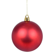 Imagem de BOLA NATALINA DECORATIVA VERMELHA FOSCA DE PLÁSTICO 30CM - GRILLO - Grillo Ltda