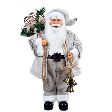Imagem de PAPAI NOEL DECORATIVO BRANCO COM SINO E ENFEITES 45CM - GRILLO - Grillo Ltda