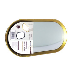 Imagem de BANDEJA OVAL DOURADA ESPELHADA DECORATIVA DE POLIPROPILENO E VIDRO 28X15CM - DCARTE - Dcarte Importacao E Exportacao Ltda