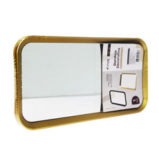 Imagem de BANDEJA RETANGULAR DOURADA ESPELHADA DECORATIVA EM POLIPROPILENO E VIDRO - DCARTE - Dcarte Importacao E Exportacao Ltda