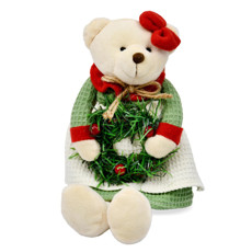 Imagem de URSO NATALINO DE PELÚCIA 27X12X6CM - GRILLO - Grillo Ltda