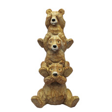 Imagem de URSOS DECORATIVOS DE RESINA CARAMELO 25X13X10CM - ENTRECASA - Inverno Verao Comercio De Modas E Decoracao Eireli