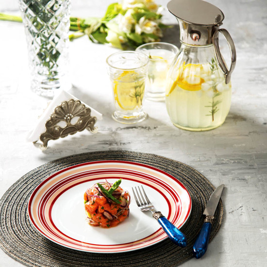 Imagem FAQUEIRO 24 PEÇAS AÇO INOX COM CABO DE ACRÍLICO MOTHER PEARL AZUL LYOR 