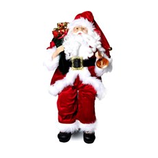 Imagem de PAPAI NOEL SENTADO COM SACO DE PRESENTES GRANDE 36CM VERMELHO CROMUS  - Cromus Embalagens Ind E Com Ltda