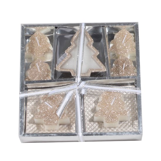 Imagem CONJUNTO DE VELAS NATALINAS ÁRVORE DE NATAL PRATA COM 7 PEÇAS 42846 GRILLO