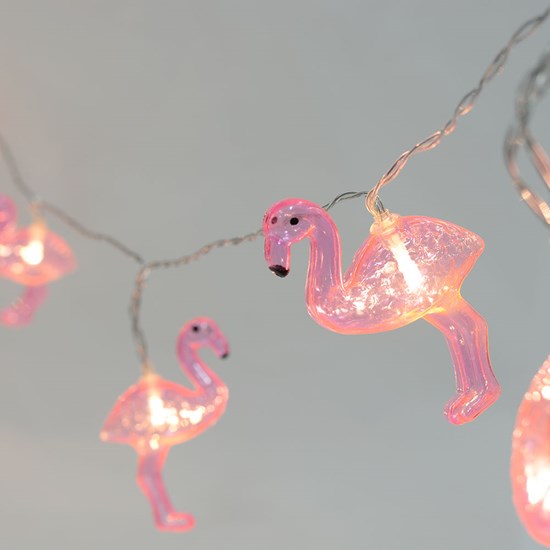 Imagem PISCA PISCA FLAMINGOS COM 10 LÂMPADAS DE LED AMARELO A PILHA 42427 GRILLO