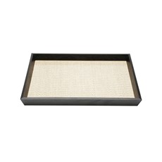 Imagem de BANDEJA DE MADEIRA CHANFRADA E RAFIA 48X32CM  - Rojemac Impotacao E Exportacao Ltda