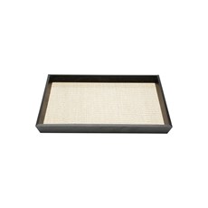 Imagem de BANDEJA DE MADEIRA CHANFRADA E RAFIA 35X21CM  - Rojemac Impotacao E Exportacao Ltda