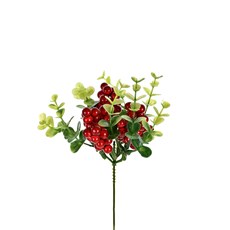 Imagem de PICK COM BERRIES E FOLHAS 20CM VERDE E VERMELHO 44554 GL HOME - Grillo Ltda