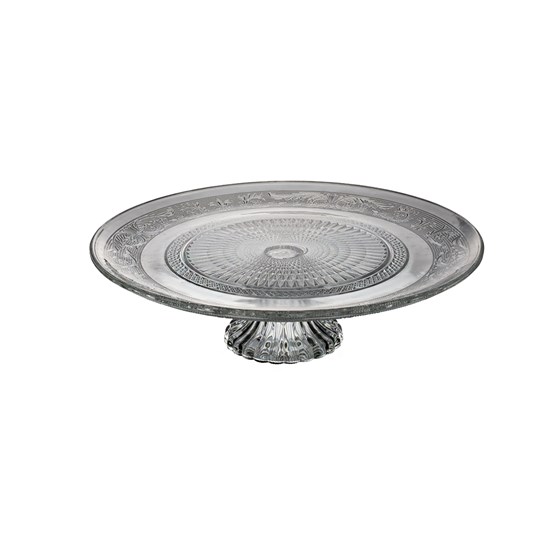 Imagem PRATO PARA BOLO COM PÉ DE VIDRO SODO-CALCICO ANGEL 32,5X9,5CM LYOR