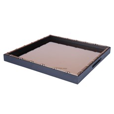 Imagem de BANDEJA DE MADEIRA CROISE ACOBREADO 27X27X3,5CM WOODART - Rojemac Impotacao E Exportacao Ltda
