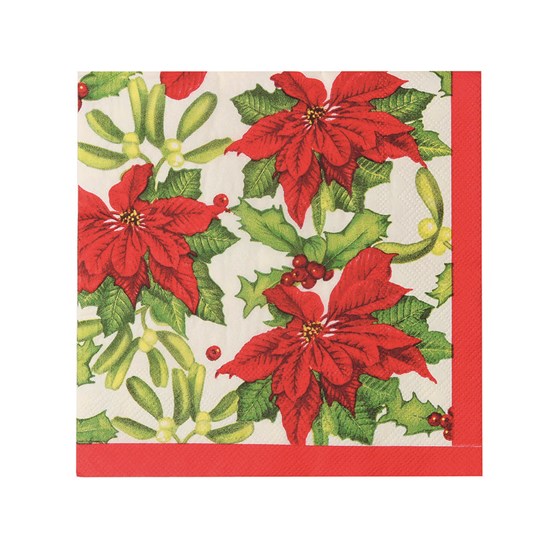 Imagem GUARDANAPOS DE PAPEL FLORES POINSETTIA 33X33CM 20 UNID CROMUS