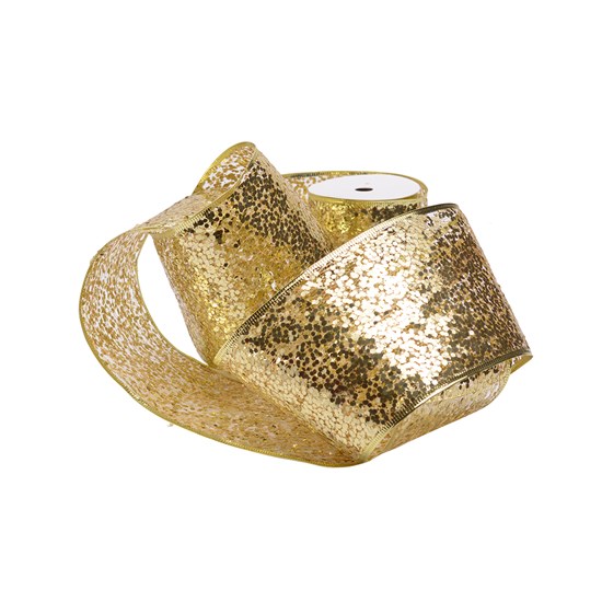 Imagem FITA NATALINA GLITTER DOURADO 10CM 48151 GRILLO